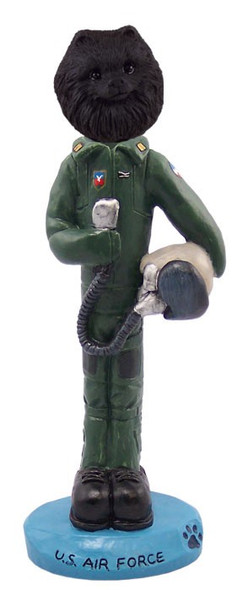 Black Pomeranian U S Air Force Doogie Collectible Dog Figurine