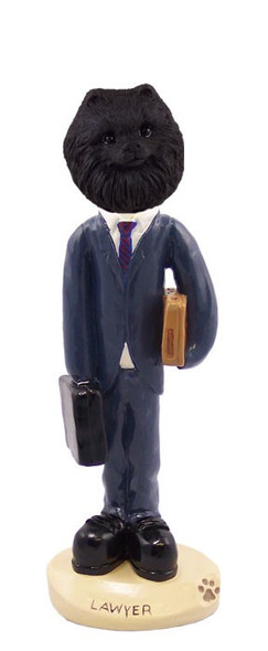 Black Pomeranian Lawyer Doogie Collectible Dog Figurine