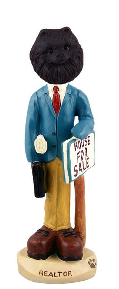 Black Pomeranian Male Realtor Doogie Collectible Dog Figurine