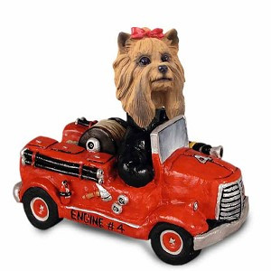 Yorkshire Terrier Fire Engine Doogie Collectible Dog Figurine
