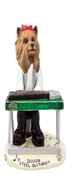 Yorkshire Terrier Steel Guitarist Doogie Collectible Dog Figurine