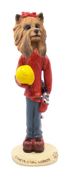 Yorkshire Terrier Construction Worker Doogie Collectible Dog Figurine