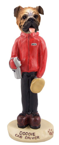Bulldog Cab Driver Doogie Collectible Dog Figurine