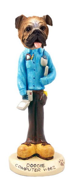 Bulldog Computer Whiz Doogie Collectible Dog Figurine