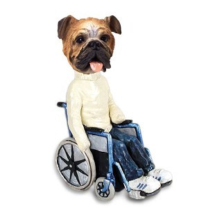 Bulldog Wheelchair Doogie Collectible Dog Figurine