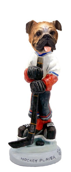 Bulldog Hockey Player Doogie Collectible Dog Figurine