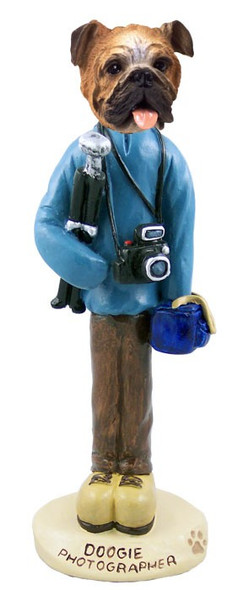 Bulldog Photographer Doogie Collectible Dog Figurine