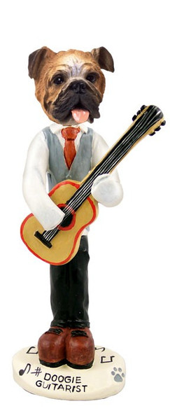 Bulldog Guitarist Doogie Collectible Dog Figurine