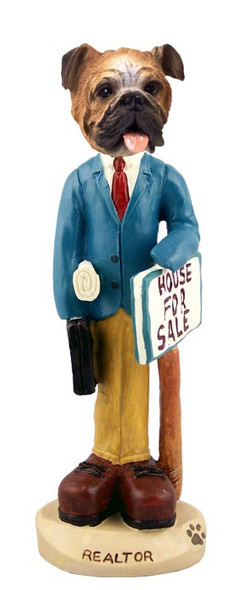 Bulldog Male Realtor Doogie Collectible Dog Figurine