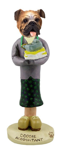 Bulldog Female Accountant Doogie Collectible Dog Figurine