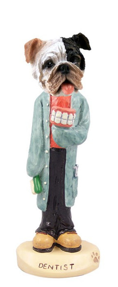 Brindle Bulldog Dentist Doogie Collectible Dog Figurine