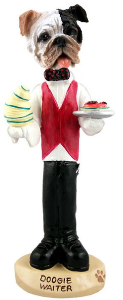 Brindle Bulldog Waiter Doogie Collectible Dog Figurine