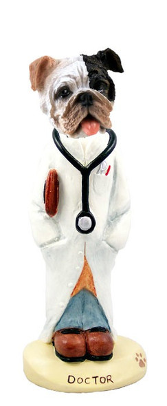 Brindle Bulldog Doctor Doogie Collectible Dog Figurine