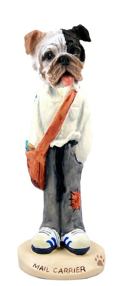 Brindle Bulldog Mail Carrier Doogie Collectible Dog Figurine