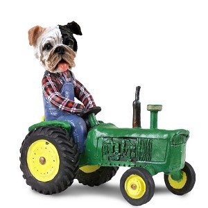 Brindle Bulldog Tractor Doogie Collectible Dog Figurine