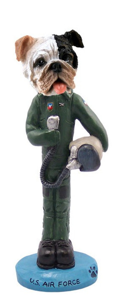 Brindle Bulldog U S Air Force Doogie Collectible Dog Figurine