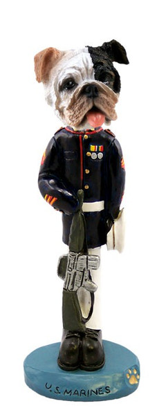 Brindle Bulldog U S Marines Doogie Collectible Dog Figurine