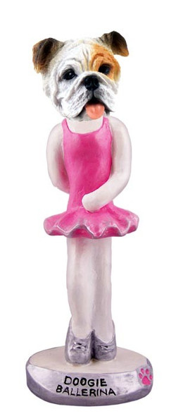 White Bulldog Ballerina Doogie Collectible Dog Figurine