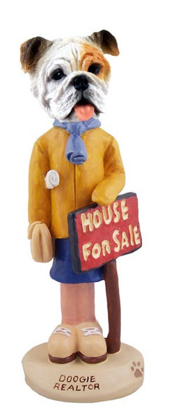 White Bulldog Female Realtor Doogie Collectible Dog Figurine