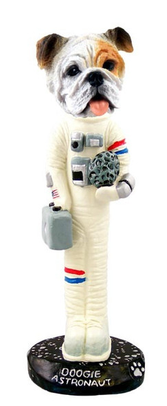 White Bulldog Astronaut Doogie Collectible Dog Figurine