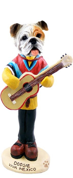White Bulldog Viva Mexico Doogie Collectible Dog Figurine