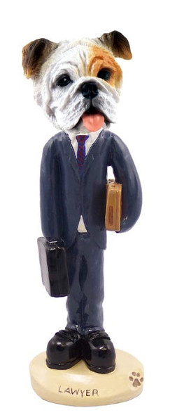 White Bulldog Lawyer Doogie Collectible Dog Figurine
