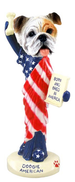 White Bulldog American Doogie Collectible Dog Figurine