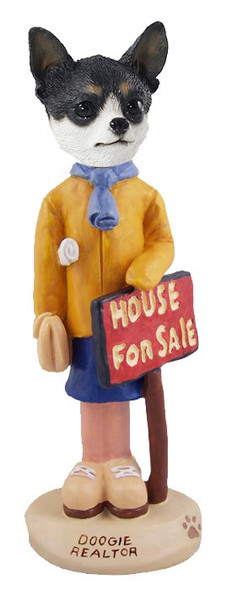 Black & White Chihuahua Female Realtor Doogie Collectible Dog Figurine