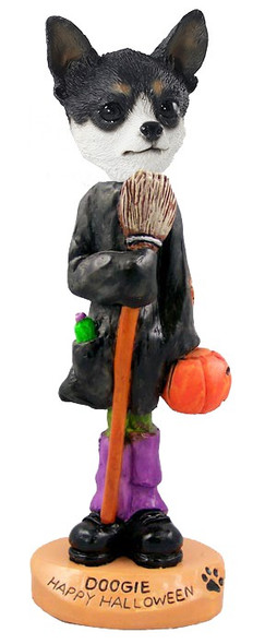 Black & White Chihuahua Happy Halloween Doogie Collectible Dog Figurine