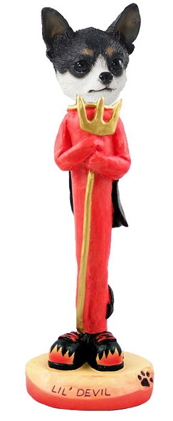 Black & White Chihuahua Lil Devil Doogie Collectible Dog Figurine