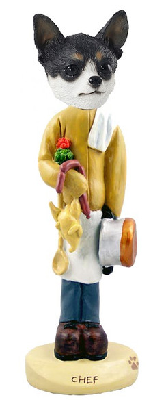 Black & White Chihuahua Chef Doogie Collectible Dog Figurine