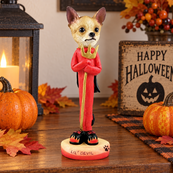 Tan & White Chihuahua Lil Devil Doogie Collectible Dog Figurine