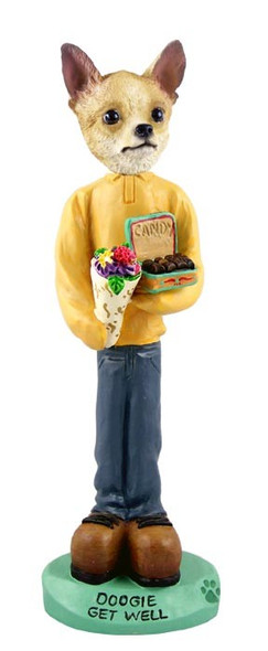 Tan & White Chihuahua Get Well Doogie Collectible Dog Figurine