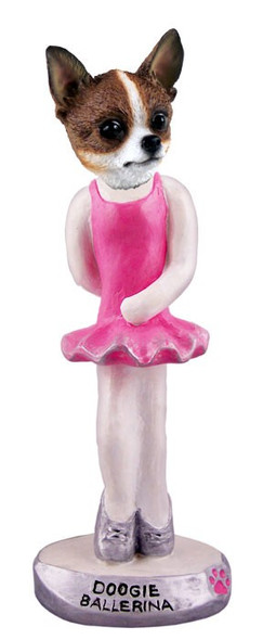 Brindle & White Chihuahua Ballerina Doogie Collectible Dog Figurine