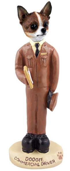 Brindle & White Chihuahua Commercial Driver Doogie Collectible Dog Figurine