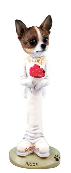 Brindle & White Chihuahua Bride Doogie Collectible Dog Figurine