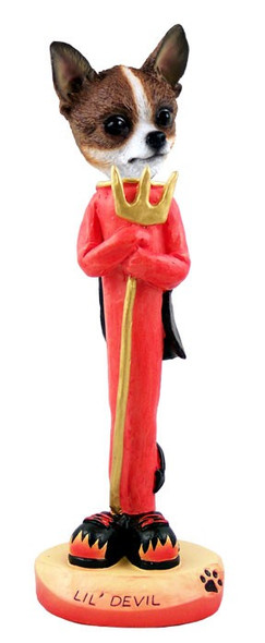 Brindle & White Chihuahua Lil Devil Doogie Collectible Dog Figurine
