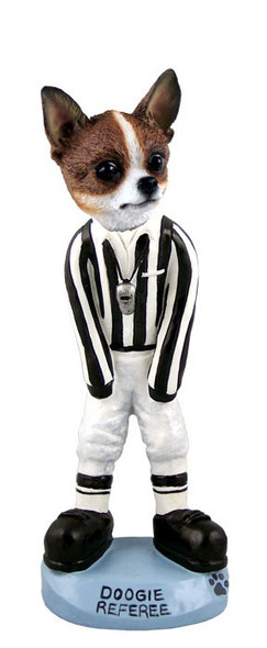 Brindle & White Chihuahua Referee Doogie Collectible Dog Figurine