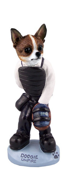 Brindle & White Chihuahua Umpire Doogie Collectible Dog Figurine