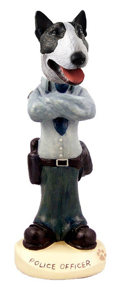 Brindle Bull Terrier Police Doogie Collectible Dog Figurine