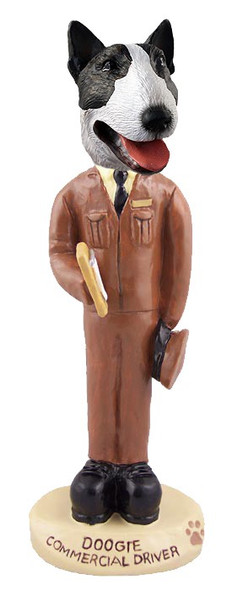 Brindle Bull Terrier Commercial Driver Doogie Collectible Dog Figurine