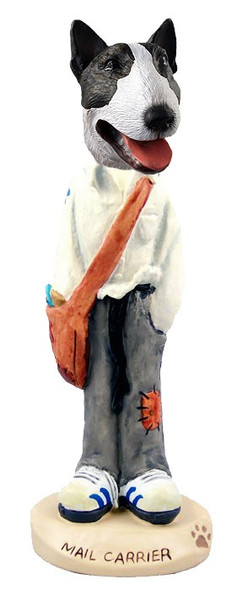 Brindle Bull Terrier Mail Carrier Doogie Collectible Dog Figurine