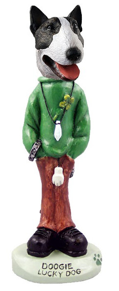 Brindle Bull Terrier Lucky Doogie Collectible Dog Figurine