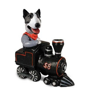 Brindle Bull Terrier Train Doogie Collectible Dog Figurine