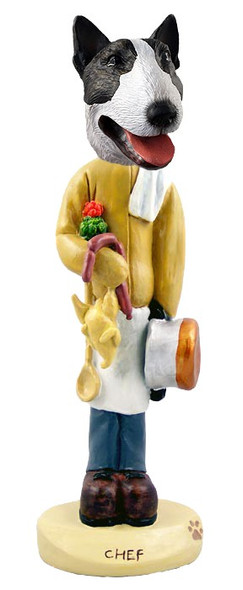 Brindle Bull Terrier Chef Doogie Collectible Dog Figurine