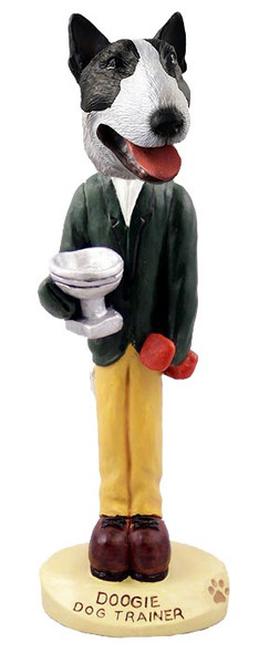 Brindle Bull Terrier Trainer Doogie Collectible Dog Figurine