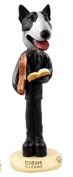 Brindle Bull Terrier Clergy Doogie Collectible Dog Figurine