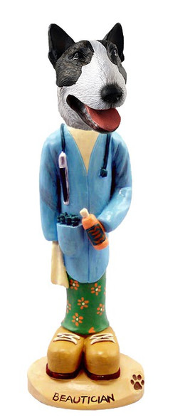 Brindle Bull Terrier Beautician Doogie Collectible Dog Figurine