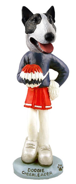 Brindle Bull Terrier Cheerleader Doogie Collectible Dog Figurine