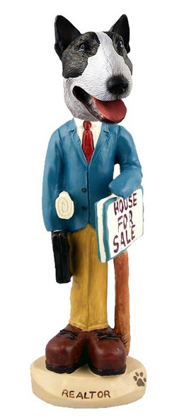Brindle Bull Terrier Male Realtor Doogie Collectible Dog Figurine